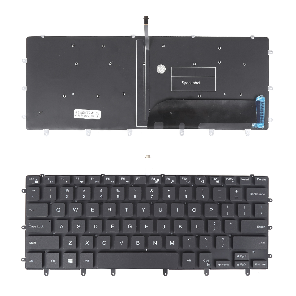 Picture of New Replacement Laptop Keyboard For Dell XPS 15 9550 BLACK(Backlit,Without Frame, Win8)Pulled US Layout